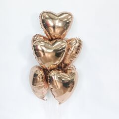Шар Аг 19''/48 см, Сердце, Розовое Золото, 1 шт.