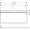 Geberit Citterio 500.561.JI.1 Тумба для раковины 118.4x54.3x50.4см, бежевый / глянцевое стекло, светлый дуб / меламин, структура дерева