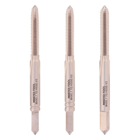 Метчик М 4,0х0,7 (Комплект 3шт) DIN352 HSSEV3 7g 45мм a=3,4 Master-tool 315150HT
