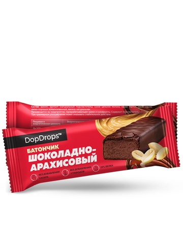 Шоколадный батончик с арахисом без сахара 10 шт по 38 г