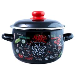 Кастрюля сталь, эмал, 4 л, с крыш, крышка сталь, Appetite, Gazpacho, 1RC201M, индукц