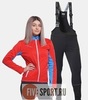 Nordski National Active разминочный лыжный костюм женский Red-Black - 1