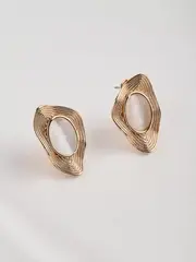 Серьги Адриана с бежевыми опалами