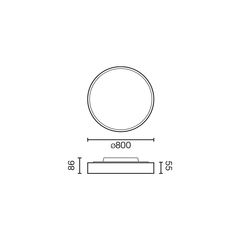 Потолочный светильник Domio белый Ø800 78W 3000K CRI80 Casambi