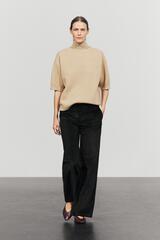 Massimo Dutti Вельветовые брюки-палаццо, черный