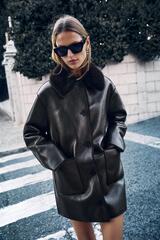 ZARA ДВУСТОРОННЕЕ ПАЛЬТО, КОРИЧНЕВЫЙ