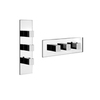 Gessi Quadro 43004#031 Встраиваемый термостат для душа, с 2мя независимыми выходами, верт/гориз установка, (внешние части), цвет: хром