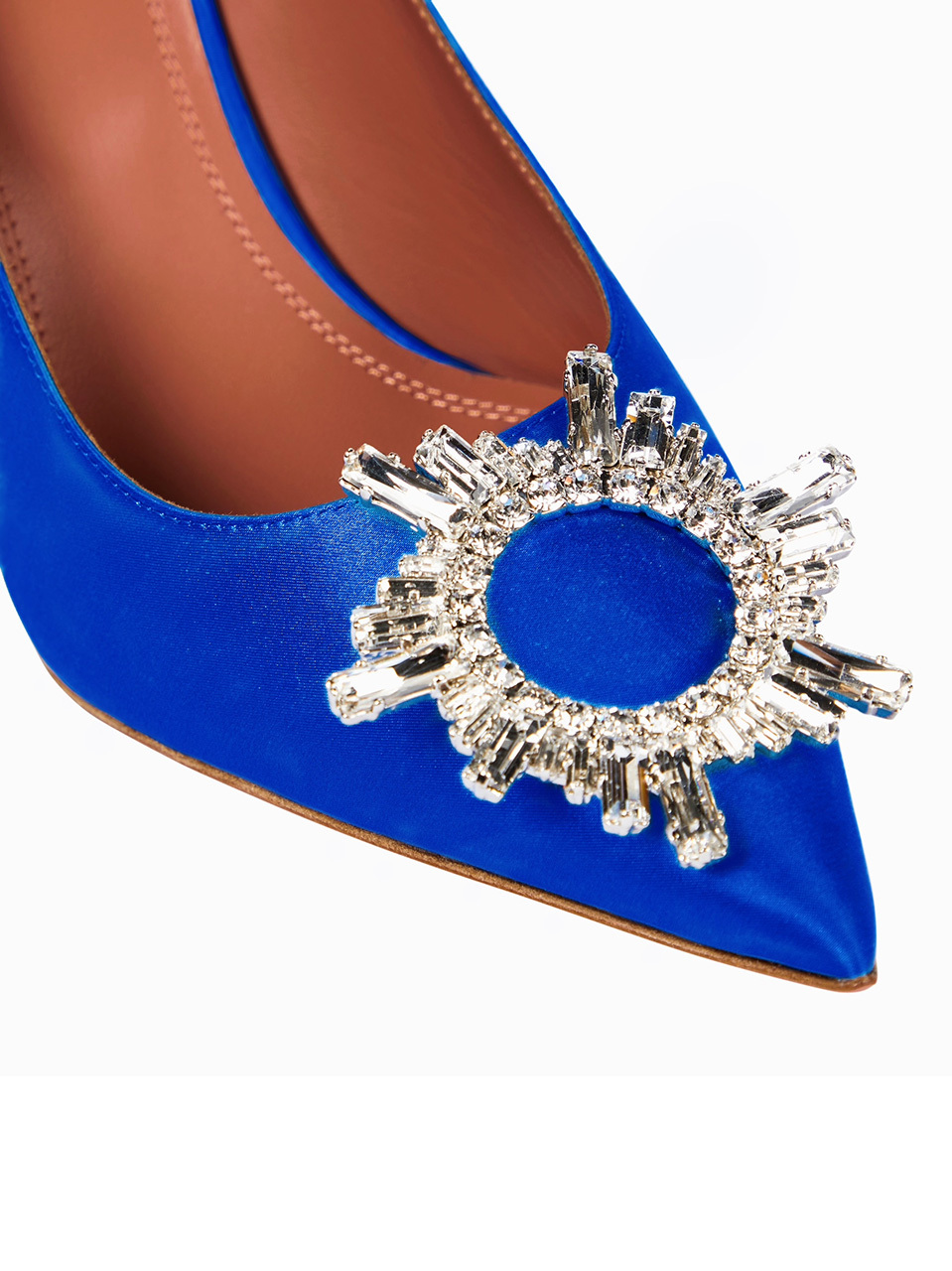 Туфли текстильные синие Amina Muaddi BP-99214751 Туфли текстильные синие Amina Muaddi BP-99214751