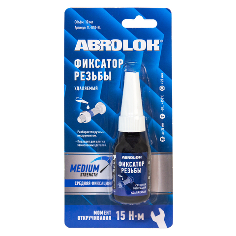 Фиксатор резьбы синий удаляемый ABRO MASTERS TL-010-BL 10мл