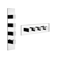 Gessi Quadro 43006#031 Встраиваемый термостат для душа, с 3мя независимыми выходами, верт/гориз установка, (внешние части), цвет: хром фото