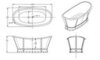 BelBagno BB33 Отдельностоящая акриловая ванна, встроенный слив, 168x78, цвет: белый