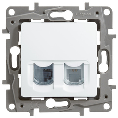 Etika Розетка телеф. RJ11+информ.RJ45 кат5Utp.бел. 672252