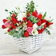 Клубника крупная, реалистичная, 3,2*3,5 см, набор 10 штук.
