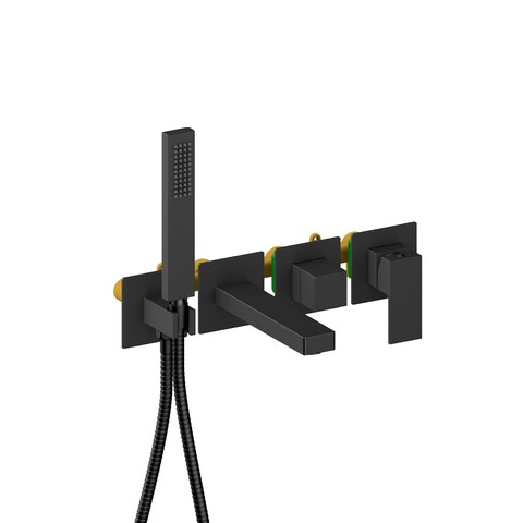 Aquatek Либра AQ1644MB Смеситель для ванны встроенный (внешняя и скрытая часть), цвет: черный матовый