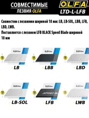 OLFA 18 мм, с сегментированным лезвием, нож (OL-LTD-L-LFB)