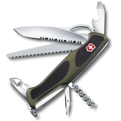 Фото Многофункциональный складной нож Victorinox, сталь X55CrMo14, рукоять нейлон/эластомер, черно-зеленый