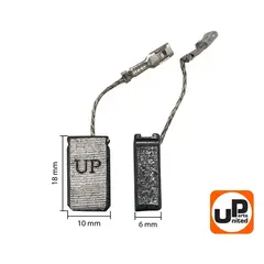 Щетка графитовая UNITED PARTS для BOSCH GWS11 /12/ 13/ 15/ 17/ 19-125 CI /CIE (аналог 1607000V37, 1607000V53, 0615990M3V) 6х10х18мм АВТОСТОП (90-0809)