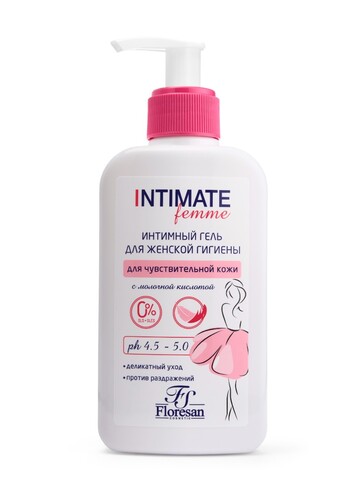 Floresan INTIMATE Деликатный гель для интимной гигиены для чувствительной клжи 250мл (Ф-544)