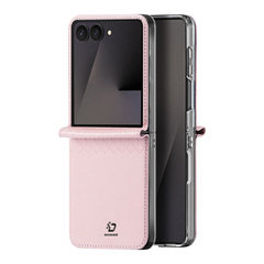 Чехол розового цвета из кожи для Samsung Galaxy Z Flip 8, серия Bril Series Case от Dux Ducis