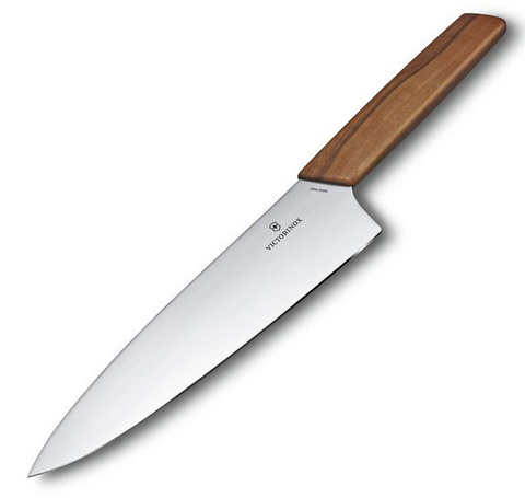 Нож кухонный Victorinox Swiss Modern (6.9010.20G) стальной разделочный лезв.200мм дерево блистер