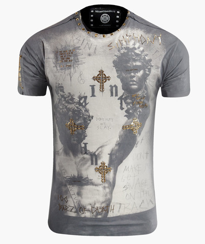 The Saints Sinphony | Футболка мужская OFF WITH YOUR HEAD SILVER GOLD TS2718 перед