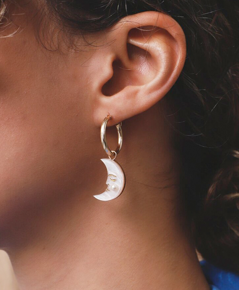 Серьги Moon & Star Hoops