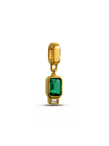 Подвеска Тонатиу, зеленая, серебро 925, позолота 18k