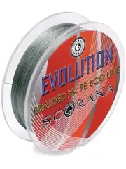 Леска плетеная Scorana EVOLUTION 135м зеленая 0,30мм EVOx4-135G-30