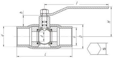 Конструкция LD КШ.Ц.М.GAS.040.040.П/П.02 Ду40