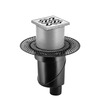 Berges Platz Antik 090060 Трап водосток 100х100, матовый хром, S-сифон D50/105 H50 вертикальный