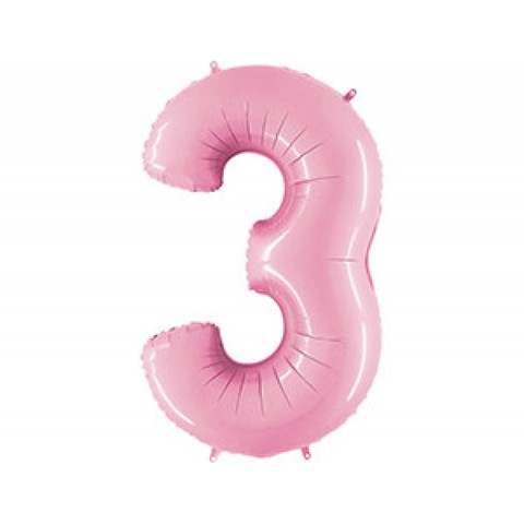 Шар Г 40''/102 см, Цифра Розовый (Pink) 