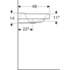 Geberit Xeno2 500.536.01.1 Раковина с полкой, 90x48см, Отверстие под смеситель=Без, Перелив=Без, Полочное пространство=Левая, Белый / Специальное керамическое покрытие KeraTect