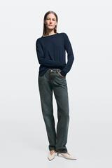 Massimo Dutti Джинсы прямого кроя с низкой посадкой, темно-синий