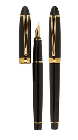 Ручка перьевая Aurora Ipsilon De Luxe, Black GT (AU-B12/NF)