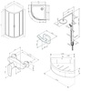 Am.Pm WK90EM Gem Комплект ограждение 80*80. 1/4 круга. черный