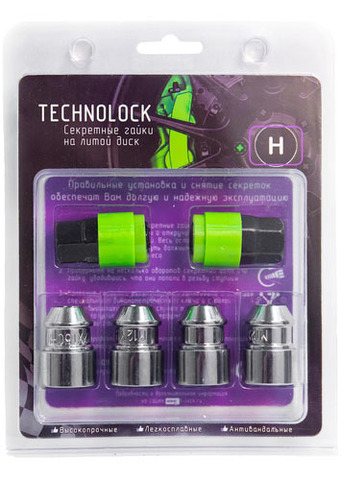 Готовый набор из колёсных гаек М12x1.5 и комплекта секреткок TECHNOLOCK H