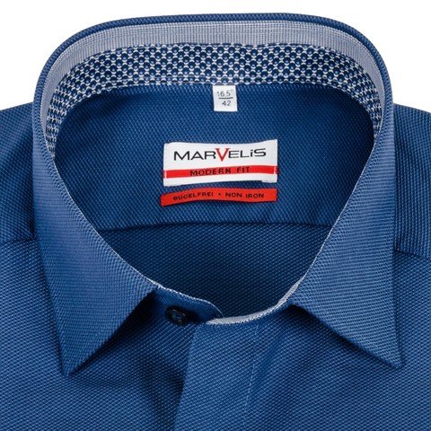 Рубашка Marvelis Modern Fit 7376/69/14 из фактурной ткани синяя