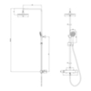 Lemark LM3770GM Душевая термостатическая стойка с верхней лейкой ?22,6 см и 3-х режимной душевой лейкой ?110 мм, регулируемая высота 1~1,6м, латунь/графит
