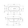 Duravit Starck 700009000000000 Ванна 1800х800 мм, аквриловая встраиваемая, с двумя наклонами для спины