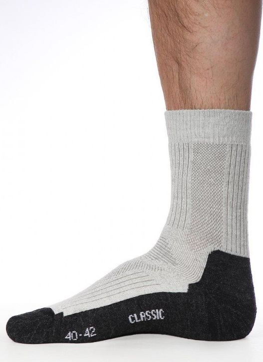 Термоноски с шерстью Noname Classic Merino светло-серые