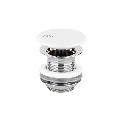 Gessi Rettangolo 01311#031 Донный клапан свободного слива для раковины без перелива, керамическая накладка, цвет: хром