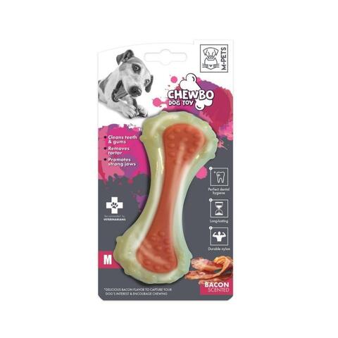 MPets CHEWBO игрушка для собак кость M, вкус бекона, нейлон 13см