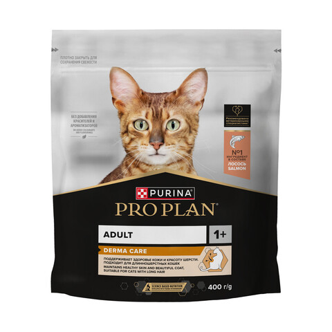 Pro Plan сухой корм для взрослых кошек для шерсти (лосось) 400 г