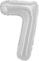 Шар К 16''/41 см, Мини-цифра Серебро 