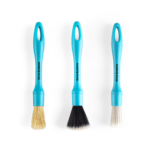 Shine Systems Detail Brush Kit - набор профессиональных кистей для автомобиля, 3 шт