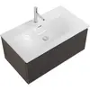 BelBagno UNO-800-1C-SO-GSO База под раковину подвесная с фрезерованными ручками по всей длине фасада с одним выкатн. ящ., Темно-Серый Матовый, 800x455x350