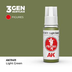 Акриловая краска AK Interactive Light Green 3GEN Figures, 18мл