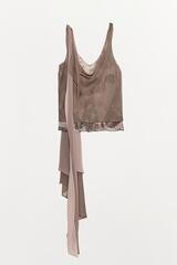 ZARA КОМБИНИРОВАННЫЙ ПЛЕТЕНЫЙ ТОП — ZW COLLECTION, ЦВЕТ МАЛЬВЫ