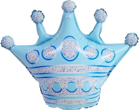 Шар К Фигура, Корона, Голубой, 30''/76 см, 1 шт.