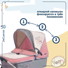 DeCuevas Коляска с сумкой и зонтиком для кукол REBORN серии Фанни, 90 см (складная, с регулируемой ручкой) (82086)